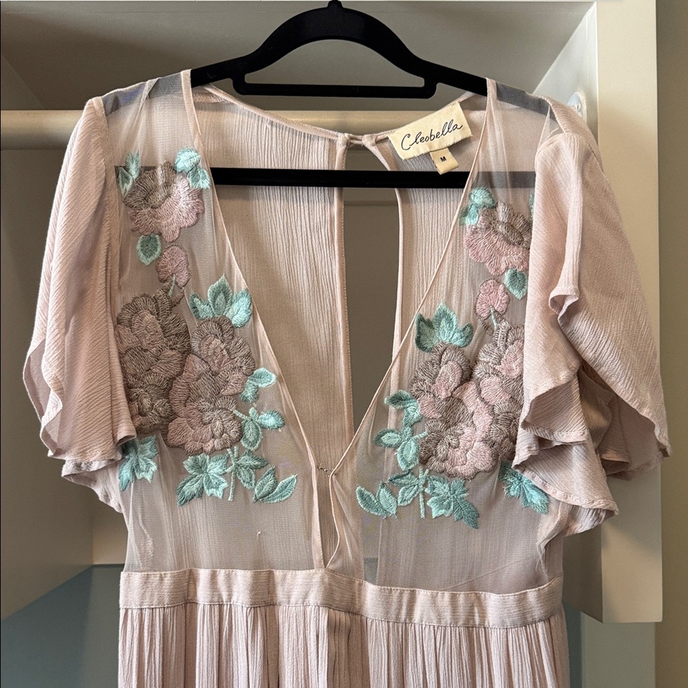 Cleobella Blush Pink Dress with Floral Embroidery - Picture 2 of 6